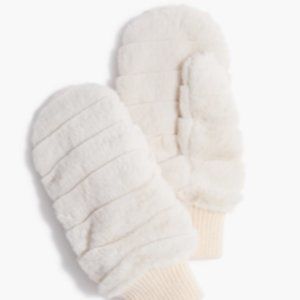 Faux-fur lined mittens